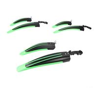 Kit di 3 paia di parafanghi anteriori e posteriori in plastica PP per biciclette con montaggio per reggisella da 25,4 mm, 28,6 mm, 31,8 mm (verde nero)