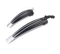 Kit di 3 paia di parafanghi anteriori e posteriori in plastica PP per biciclette con montaggio per reggisella da 25,4 mm, 28,6 mm, 31,8 mm (rosso nero)