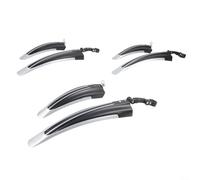 Kit di 3 paia di parafanghi anteriori e posteriori per bicicletta, compatibili con reggisella da 25,4, 28,6 e 31,8 mm, materiale resistente in polipropilene per protezione dagli spruzzi, colore nero