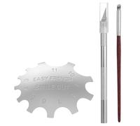 Kit di 3 strumenti per la punta francese per unghie, include taglierino per punte francesi argentate, smile line manicure, pennello per nail art e coltello da taglio con lame di ricambio