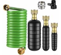 Kit di 3 vesciche di scarico per la pulizia dei tubi da 1 6 pollici, tra cui lavello, doccia e applicazioni di scarico della piscina, con tubo retrattile e adattatore per rubinetto in ottone (verde)