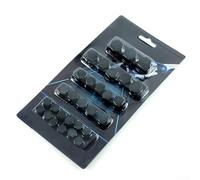 Kit di 30 copribulloni per viti per moto, placcatura in plastica nera, accessori per carenatura, compatibili con moto, dimensioni assortite da 0,8 cm a 1,4 cm