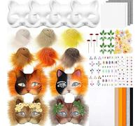 Kit di 31 maschere Therian per gatti, fai da te per dipingere maschere animali pelose, set di accessori per Therian Gear, roba in maschera, cosplay
