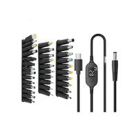 Kit di 34 Connettori Universali per Adattatori di Alimentazione CC/CA da 5,5x2,1 mm, Cavo da USB C A Tensione Regolabile da 140 W PD A 5 V-28 V
