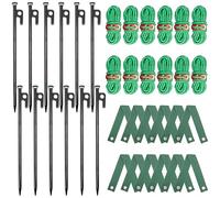 Kit di 36 picchetti per albero resistenti, paletti e supporto per giovani alberi, anti vento forte, kit per raddrizzare l'ancoraggio dell'albero pendente, con cinghia per albero da 40 cm, pali in