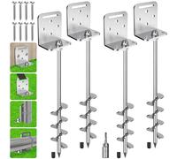Kit di 4 ancoraggi a terra da 61 cm, con staffa versatile a L, ancoraggio per trampolino, 20 mm, per altalena, tenda, casa mobile, baldacchino, posto auto coperto, set da gioco