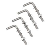 Kit di 4 bulloni filettati a forma di L, M10 x 120 mm, in acciaio inox 304, viti quadrate e ganci per appendere
