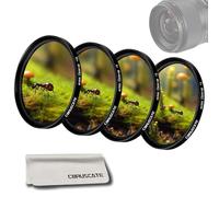 Kit di 4 filtri per close-up da 46 mm (+1, +2, +4, +10), kit di filtri macro per primo piano, compatibile con tutte le lenti con filettatura da 46 mm + 1 panno per la pulizia delle lenti