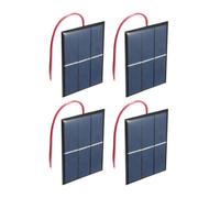 Kit di 4 mini pannelli solari policristallini fai da te, 0,65 W, 1,5 V, con fili, piccole celle solari compatte da 60 x 80 mm, per progetti esterni e applicazioni a energia solare