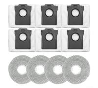 Kit di 4 panni per mocio e 6 sacchetti per aspirapolvere Cecotec per robot aspirapolvere CONGA X70, panni in microfibra con sacchetti resistenti per una pulizia efficiente in case con animali