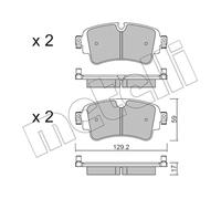 Metelli Kit pastiglie freno 22-1129-0 posteriori 4 pezzi per Audi Q5 2.0 40 TDI quattro