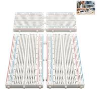 Kit di 4 pezzi Breadboard senza saldatura, kit per pane, breadboard PCB senza saldatura, 2 tavole da pane 830 punti + 2-400 punti per prototipazione Arduino, Raspberry Pi, Progetto fai da te, Sistema