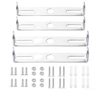 Kit di 4 piastre per plafoniere resistenti, staffe in acciaio al carbonio con finitura argento, accessori di montaggio completi per uso domestico e ufficio