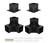 Kit di 4 robuste staffe per pergola con fori preforati per un'installazione rapida, adatte per pergole esterne, coperture per patio e progetti personalizzati per capannoni con viti