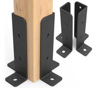 Kit di 4 staffe di ancoraggio regolabili per pali da 1,5 x 1,5, 2 x 2, 2 x 4, 4 x 4, base di supporto nera a mezza colonna per ringhiere in legno per pergolati