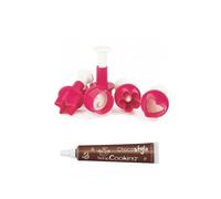 Kit di 4 tagliabiscotti con espulsore + 1 Pennarello per cioccolato