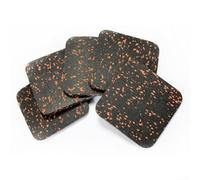 Kit di 4 tappetini in gomma per la stabilità delle attrezzature, proteggono i pavimenti da danni e rumori (nero e arancione)