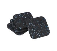 Kit di 4 tappetini in gomma per la stabilità delle attrezzature, proteggono i pavimenti da danni e rumori (nero e blu)