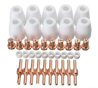 Kit di 40 materiali di consumo per taglierina al plasma con punte estendibili, ugelli in ceramica, anelli ed elettrodi per torcia LG-40 LGK-40 CUT-40 50