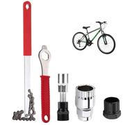 Kit di 5 attrezzi per la rimozione della catena della bicicletta, set di estrattori per pedivella per bicicletta, con chiave per guarnitura della bici, strumento di rimozione del pignone della catena