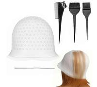 Kit di 5 cappucci per evidenziare con ago e pennelli per colorare i capelli, in silicone, kit per tinture per capelli, per parrucchieri, tinture, per donne e uomini
