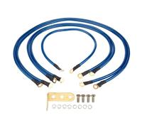 Kit di 5 fili di messa a terra per auto, potenza di avviamento, rame e alluminio, PVC 0 a 48 V, adatto per auto, barca, camion, SUV (blu)