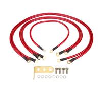 Kit di 5 fili di messa a terra per auto, potenza di avviamento, rame e alluminio, PVC 0 a 48 V, adatto per auto, barca, camion, SUV (rosso)