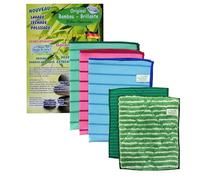 Kit di 5 panni in microfibra di bambù lucido, pulizia senza traccia, ultra assorbenti e durevoli, panni di bambù ipoallergenici - salviettine lavette ecologiche e riutilizzabili