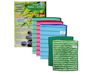 Kit di 5 panni in microfibra di bambù lucido, pulizia senza traccia, ultra assorbenti e durevoli, panni di bambù ipoallergenici - salviettine lavette ecologiche e riutilizzabili