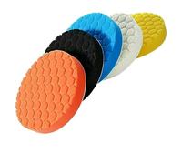 Kit di 5 tamponi for lucidatura auto da 3/4/5/6/7 pollici, set spugne autoadesive for e ceratura, ruote in lana for lucidatrice trapano(4 Inch)