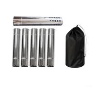 Kit di 5 tubi per stufa a legna in acciaio inox, 30 x 6 cm, prolunga per canna fumaria con parascintille, per stufe da campeggio, portatile, per cucinare all'aperto