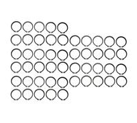 Kit di 50 anelli di sicurezza con clip a C, soluzione di fissaggio resistente e durevole per frizione compressore AC 507, ferro nero, spessore 1,8 mm, diametro esterno 49,44 mm,