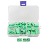 Kit di 50 morsettiere a vite PCB da 2/3/4 pin, passo 5 mm, connettore per Arduino per Raspberry Pi GPIO scheda di espansione breadboard cablaggio circuito 18-26AWG verde (è verde)