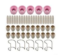 Kit di 50 pezzi di materiali di consumo per taglierina al plasma, ugelli ed elettrodi per torce AG-60, SG-55, WSD-60, AG60P, 20 ugelli, 20 elettrodi, 5 guide per cavi, 5 schermi