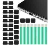 Kit di 50 tappi antipolvere USB di tipo C, include 20 spine maschio + 10 coperture per porte femmina + 20 strumenti di pulizia, copertura per porta di ricarica in silicone universale tappo antipolvere