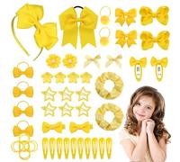 Kit di 54 accessori per capelli gialli per ragazze, fermagli per capelli, elastici gialli, per coda di cavallo, per ragazze, adolescenti, donne, regalo per il ritorno a scuola