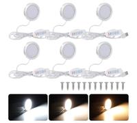Kit di 6 lampade a LED alimentate tramite USB, con interruttore in linea, 3 modalità di colore, 10 livelli di luminosità, guscio in alluminio, diffusore per PC, set di illuminazione fai da te per