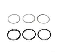 Kit di 6 rondelle per movimento centrale della bicicletta, per Bb86, Bb91, Bb92, Bb30, Pf30, in acciaio inox e lega di alluminio, 24/29/30 mm, argento nero (30 mm)