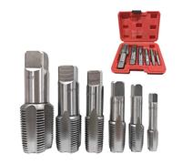 Kit di 6 strumenti per maschiatura NPT per tubi da 1" 3/4" 1/2" 3/8" 1/4" 1/8" NPT Rubinetti NPT per la pulizia Rethread danneggiati, set di rubinetti idraulici filettati a mano in acciaio al carbonio