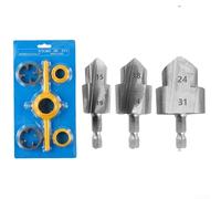 Kit di 6 utensili per filettare tubi con punte per trapano in PPR per tubi in plastica PVC, include fustelle e stampi NPT da 1/2 3/4 1 pollice