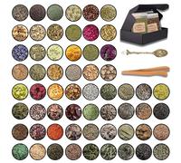 Kit di 60 Erbe per Stregoneria - Erbe Essiccate per Pratiche Esoteriche, Accessori e Strumenti Wicca, Kit Erboristico per Altare, Decorazioni Pagane, Kit di Inizio per Erboristeria