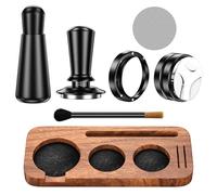 Kit di 7 accessori per espresso, kit di strumenti per espresso da 51 mm, stazione di pressatura per espresso, pressino per distributore di caffè, strumento WDT, imbuto dosatore, schermo per disco