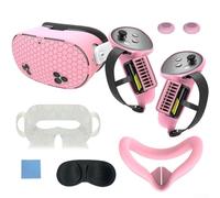Kit di 7 pezzi in silicone compatibile con Meta con nasello per ridurre le perdite di luce e migliorare l'immersione (rosa)