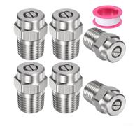 Kit di 7 ugelli in acciaio inox per macchine per la pulizia ad alta pressione, con spruzzo a 40 gradi e cinque dimensioni di apertura, per uso professionale di pulizia (Aperture 045)