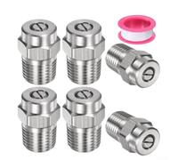 Kit di 7 ugelli in acciaio inox per macchine per la pulizia ad alta pressione, con spruzzo a 40 gradi e cinque dimensioni di apertura, per uso professionale di pulizia (Aperture 035)