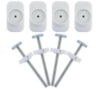 Kit di 8 aste di estensione per cancello del bambino, 4 protezioni da parete per cancelli per bambini con 4 aste filettate per cancelli per bambini montate a pressione, per installazione a pressione