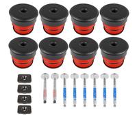 Kit di 8 boccole e bulloni a cuscino in silicone rosso di ricambio per Ford F-250 F-350 2008-2016 Super Duty Crew Cab 2WD 4WD, kit di montaggio di montaggio da telaio a corpo cabina Mixizap