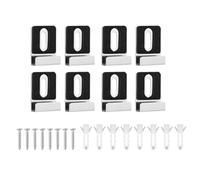 Kit di 8 clip per specchietti in acciaio inox per montaggio senza cornice, 36 x 25 mm, supporti per specchietti in metallo argentato con viti, tasselli e cuscinetti protettivi - pesanti