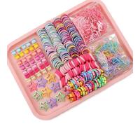 Kit di 875 elastici per capelli, elastici colorati per capelli, graziosi fermagli per capelli, nessun danno e antiscivolo, in tessuto resistente, elastici per coda di cavallo, per ragazze e bambini