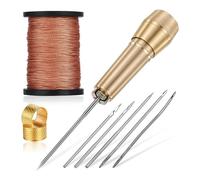 Kit Di 9 Pezzi Di Awl In Pelle Con Manico In Rame E 6 Aghi Per Pelle